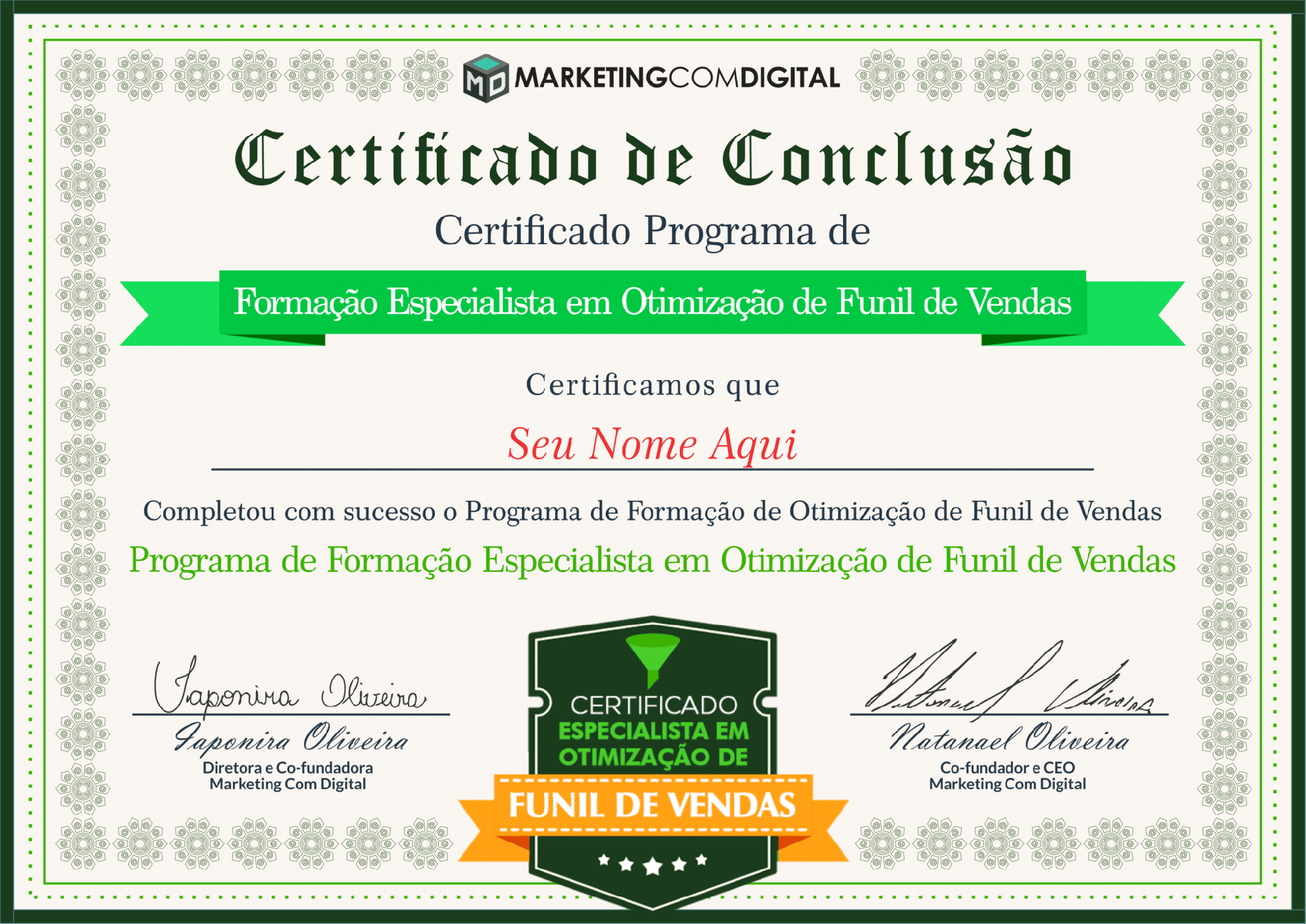 certificado otimização funil vendas - Certificação Especialista em Otimização de Funil de Vendas
